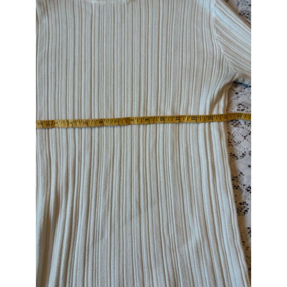 Time & Tru Cream Ribbed Turtleneck - Picture 1 of 6